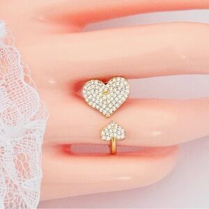 Beautiful 18K Gold Plated Adjustable gold heart ring. New